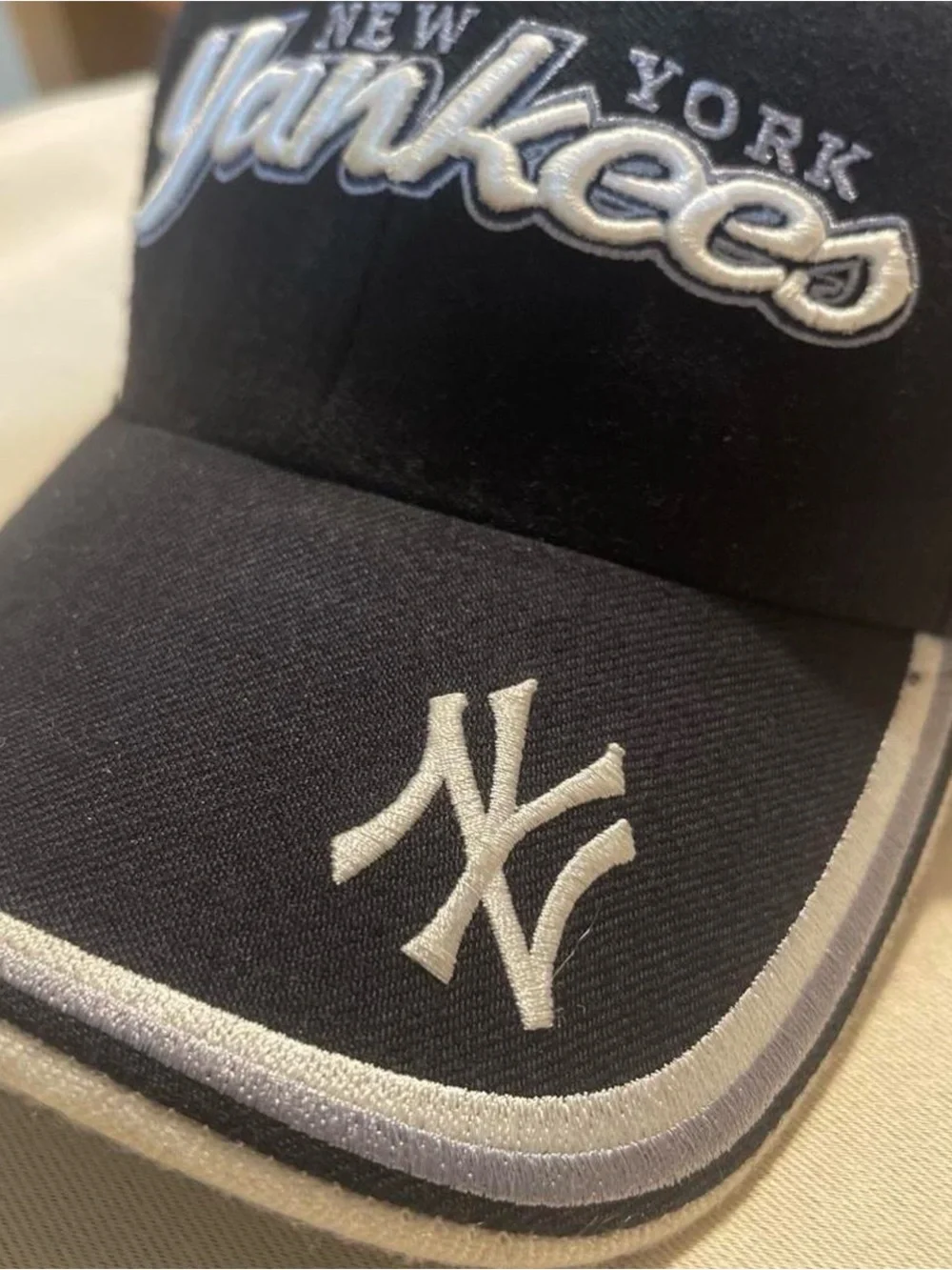 Black and Silver Embroidered Baseball Cap